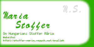 maria stoffer business card